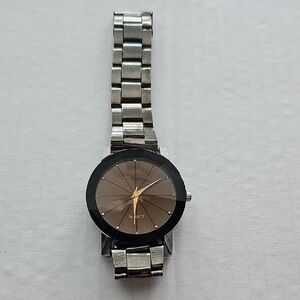 Silver and Black Quartz Men's Watch